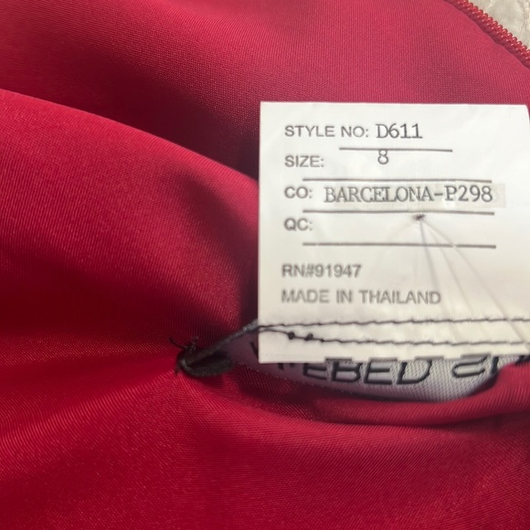 ALFRED SUNG Sleeveless Pleated Skirt‎ Red Long Formal Gown Dress Pockets prom 10 - Picture 10 of 13